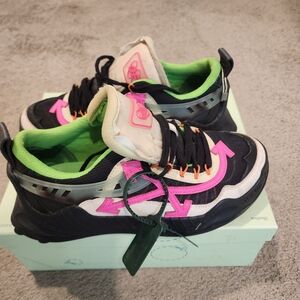 Off-White Black and Pink Arrow Sneakers